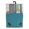 Pair of "Moonlight" Peacock Linen Effect Eyelet Curtains