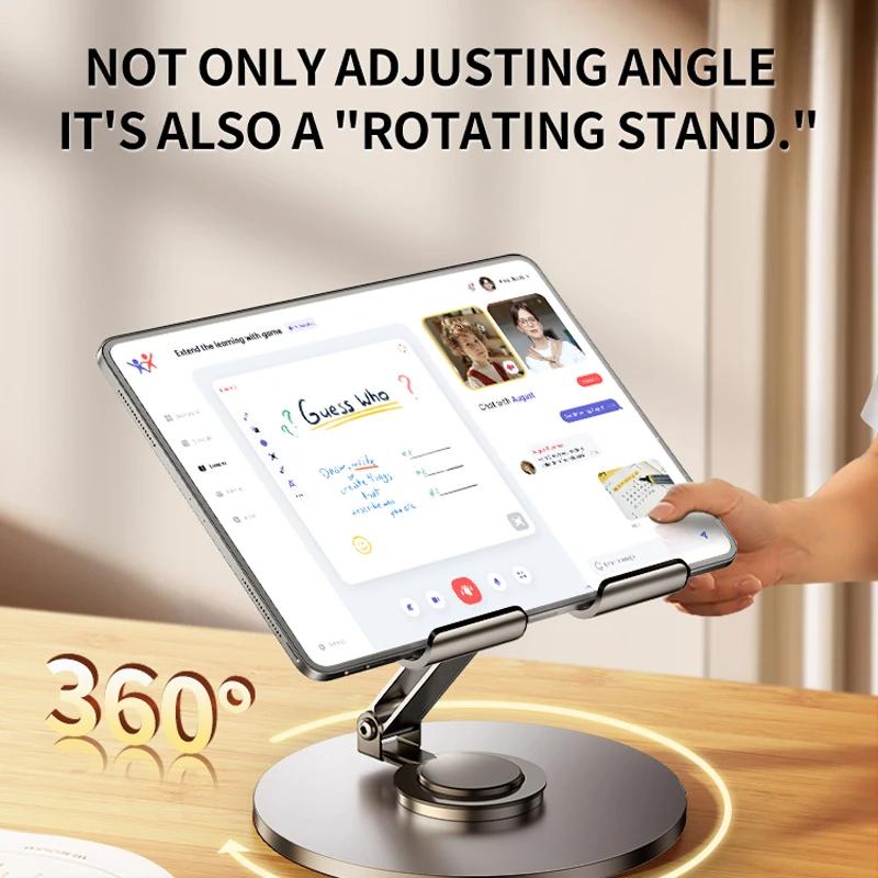 Foldable Desktop Mount for iPhone, iPad, Tablets & Mobile Devices 360° Adjustable Aluminum Alloy Phone Stand Holder