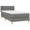 3130562 vidaXL Lit à sommier tapissier avec matelas Gris foncé 90x200 cm Tissu