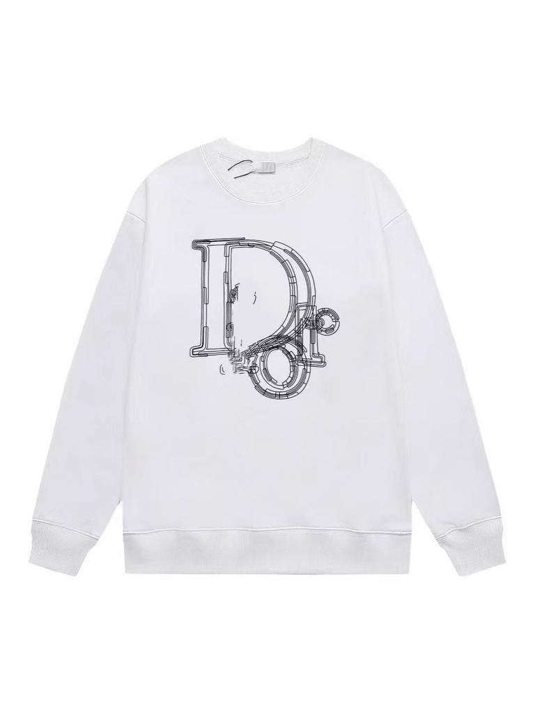 DO Marka Sonbahar/Kış Unisex 420g Harf Baskılı Bisiklet Yaka Kapüşonlu Sweatshirt - Yeni Gelen