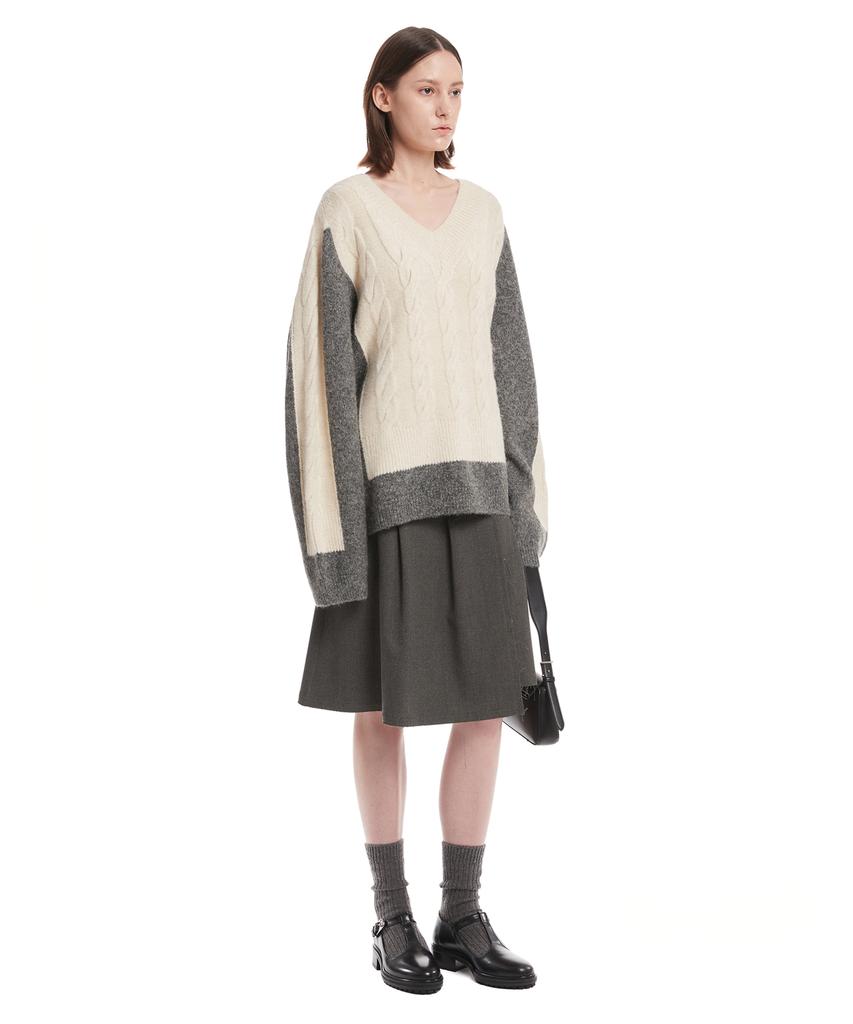 Trunk Project Gray Pleated Wrap Skirt