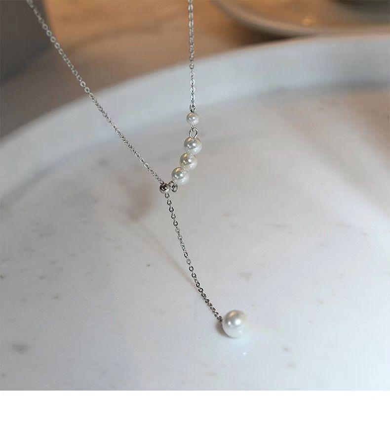 Antique Collarbone Chain, Pearl Necklace, Neck Chain, Summer Niche Versatile Personality Design Items