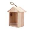 Wooden Window Bird House with Strong Suction Cup Outdoor Bird House for Garden Yard Decoration