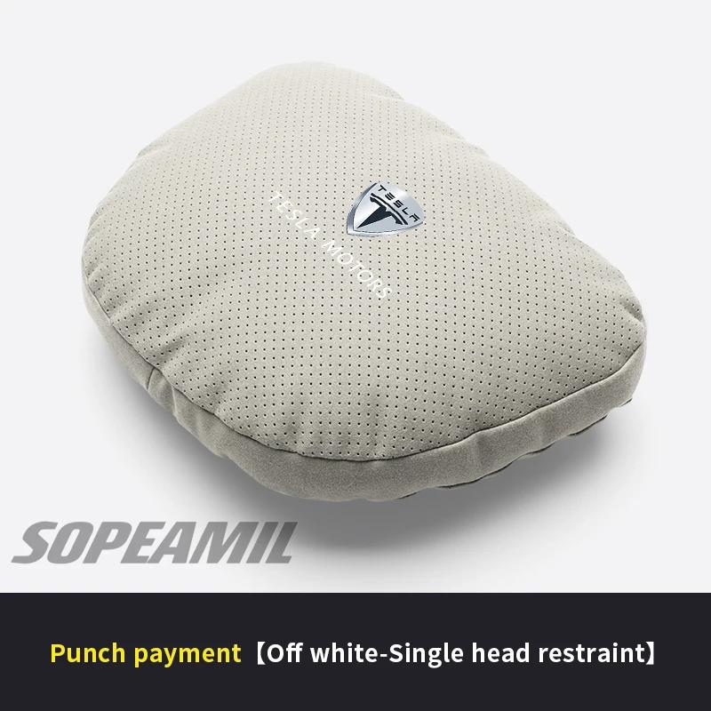 Tesla Model 3 Model Y Model S Model X Cybertruck Roadsrer Car Ventilate Suede Headrest Neck Support Seat Waist Cushion Pillow