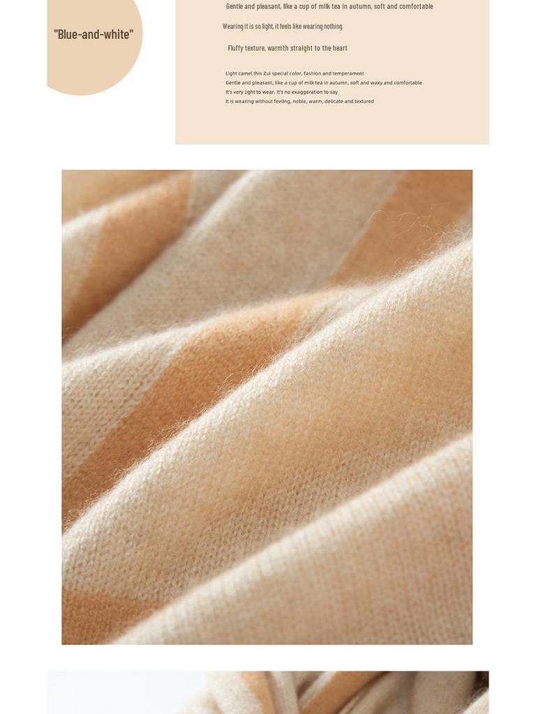 Color Block Cashmere Knit Scarf & Shawl: Warm, Versatile Neck Protection for Men & Women
