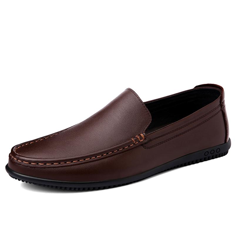 Newest Men Shoes Genuine Leather Mens Loafers Slip On Moccasins Formal Dress Casual Flats Fashion Driving Shoes Business Footwear