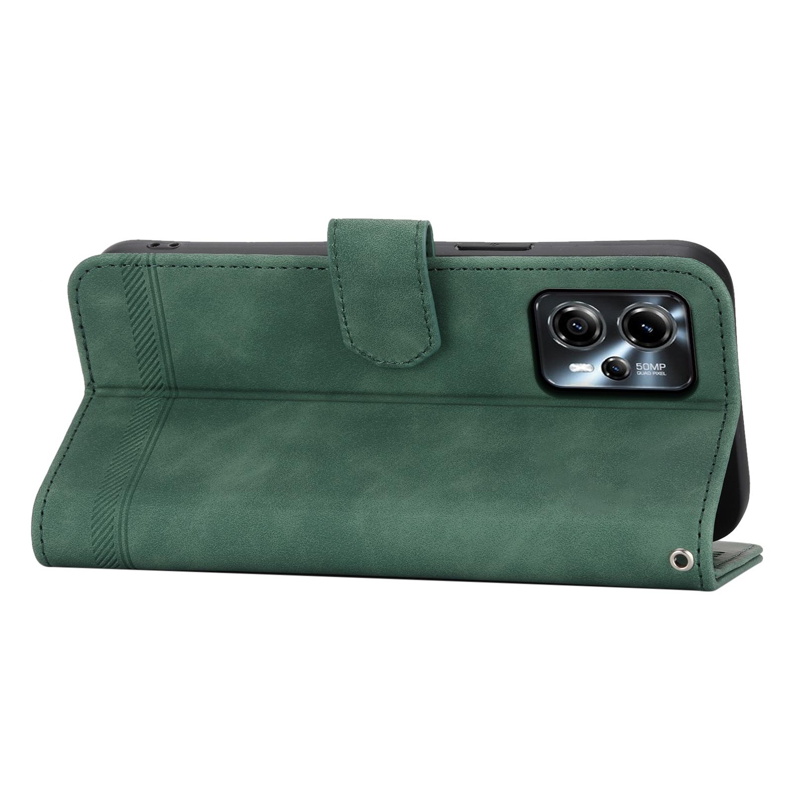 

DIERFENG DF-03 for Motorola Moto E14 4G/G04 4G/G04s 4G/G24 4G Phone Case Leather Wallet Cover Green