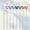1Pc 8Mm Glass Straw, Reusable Drinking Straws Cute Butterfly Heat-Resistant Straw For Festival Party Wedding Cocktail Bar Beachs