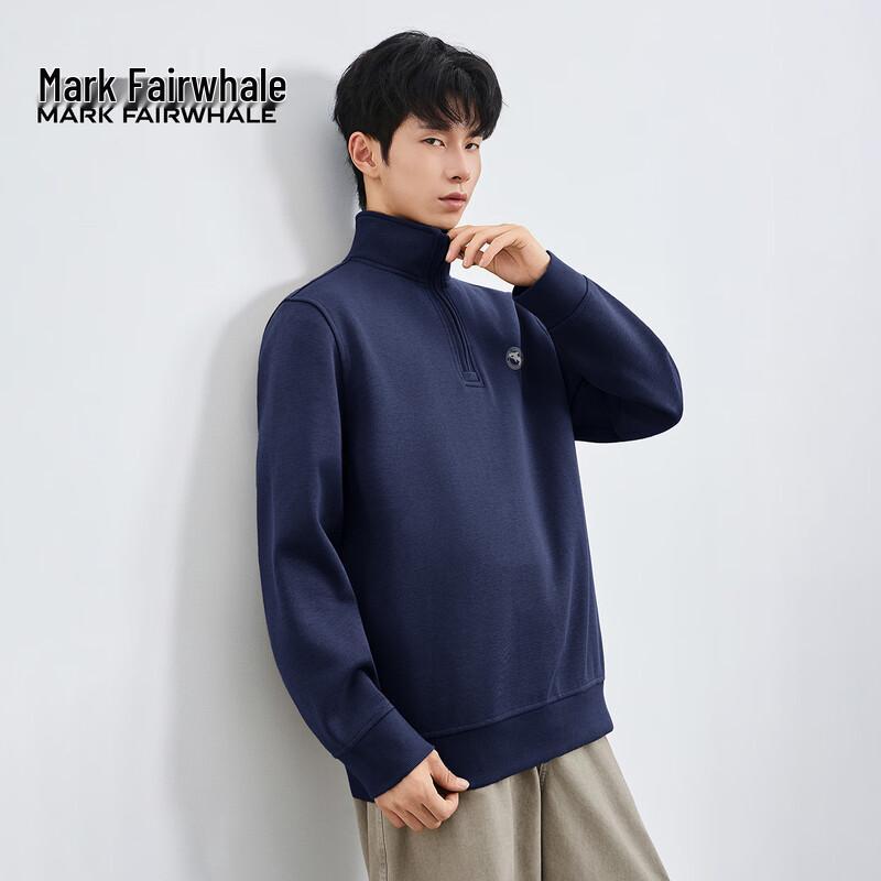 Mark Fairwhale Men's Stand Collar Thin Fleece Sweatshirt