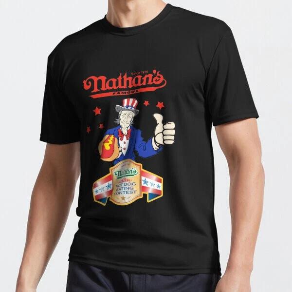 

nathans hot dog Active T-Shirt Funny Size Mode American T-shirt XL
