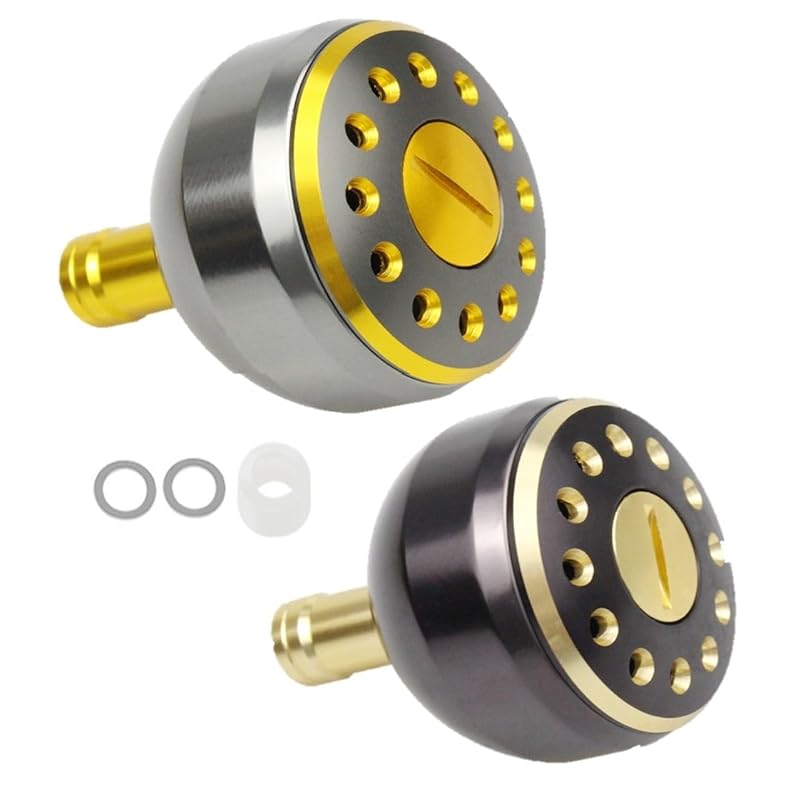 

[APAGAI] [Set of 2] Aluminum round knob Made of aluminum spinning reel fishing greens power handle knob shimano A daiwa S exchange 38mm Fashionable