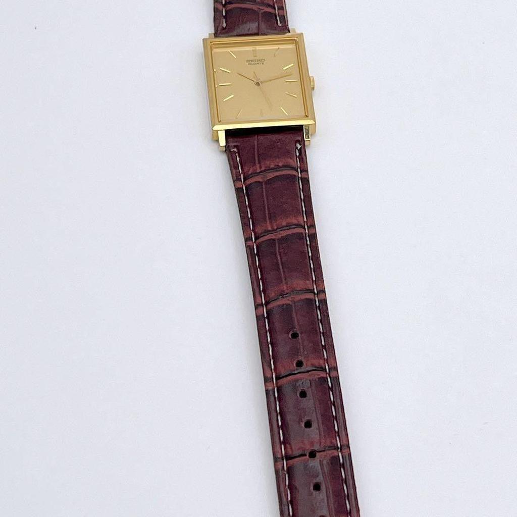 Used Vintage SEIKO Seiko men's watch square tank gold 80s
