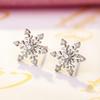 Kolczyki sztyfty Cao Shi Korean Snowflake Zircon - Elegancki prezent świąteczny