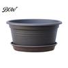 Resin Planters for Bulbs Bulb Plant Pot with Saucer, 10 Inch 13 Wide Flowerpot Sturdy Lilies Drainage Holes, Indoor Outdoor Planter Tulips