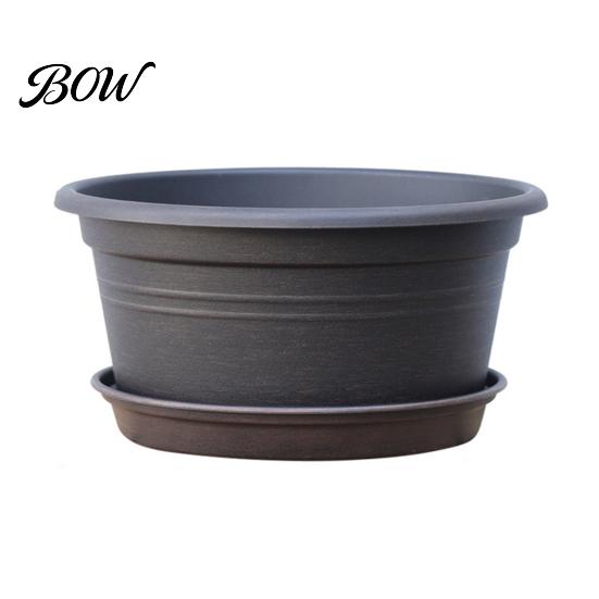 Resin Planters for Bulbs Bulb Plant Pot with Saucer, 10 Inch 13 Wide Flowerpot Sturdy Lilies Drainage Holes, Indoor Outdoor Planter Tulips