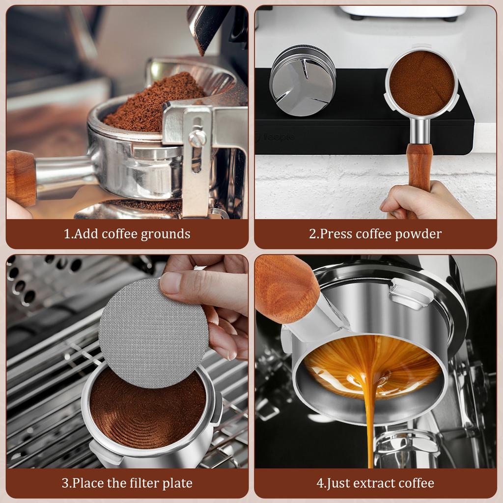 Coffee Bottomless Portafilter 58MM for 4700 Gense/5700 Gense/5700 Pro Espresso Portafilter with Filter Basket Espresso Accessory
