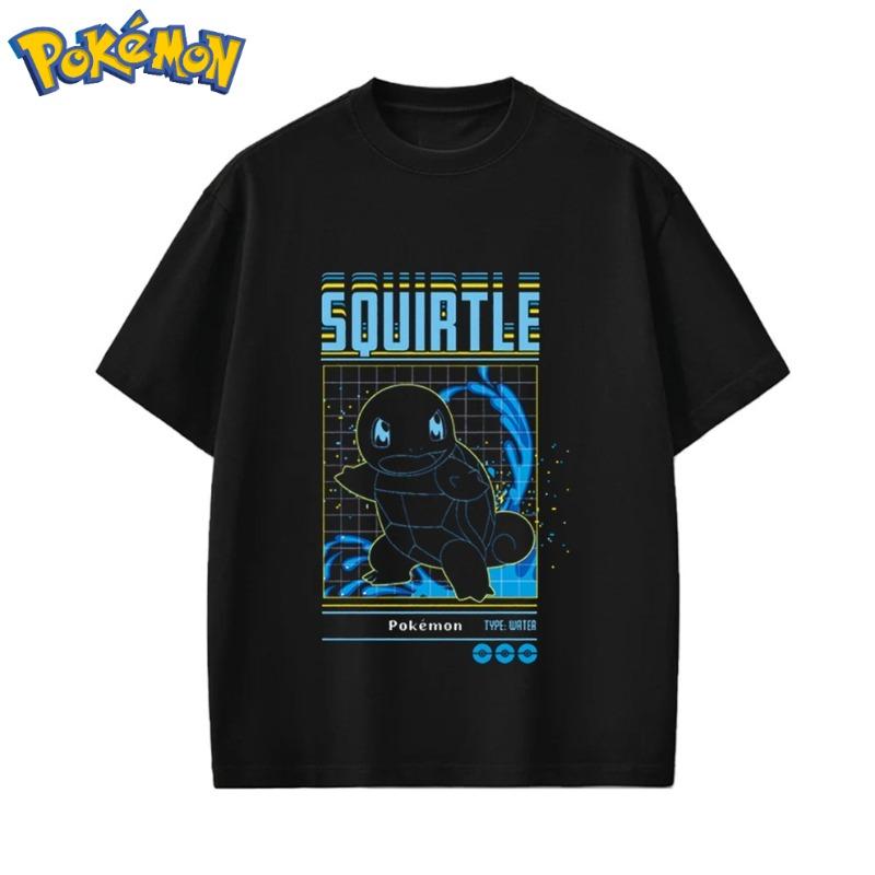Handheld Game Bulbasaur New Printed T-shirt Men's and Women's Summer Street Y2K Harajuku Loose Casual Sleeve Top