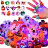 50 Pcs Halloween Rings LED Light Up Flashing Rings Glowing Finger Rings Halloween Party Favors for Kids Adults