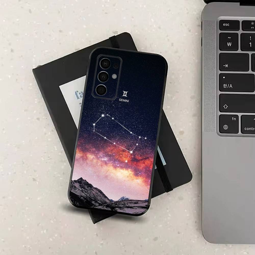Constellation Art Twelve For Samsung Galaxy A53,31,52,72,41,Note,J7,8,9,5G,22,73,32,71, Soft Black Silicone Case