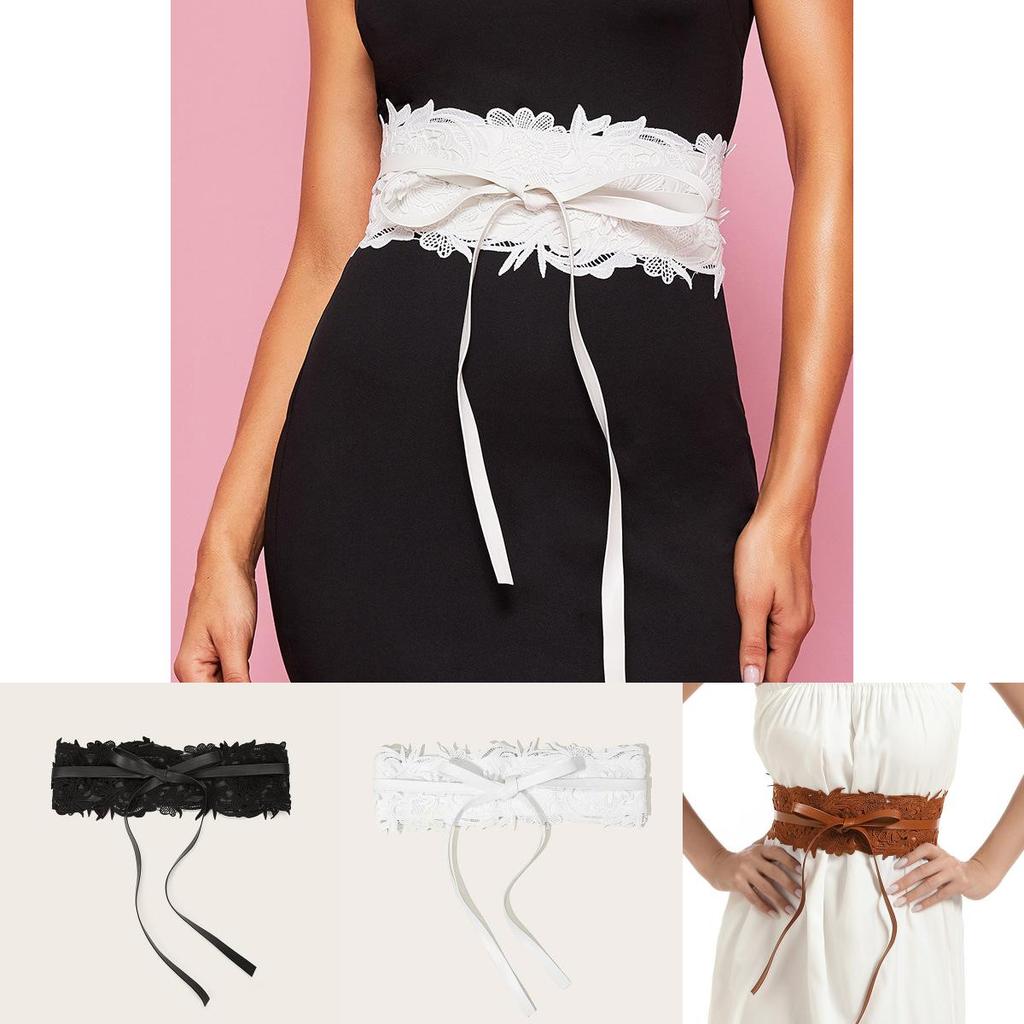 Breites Spitzen-Hüftband für Damen mit handgenähten Details für elegante Abendgarderobe