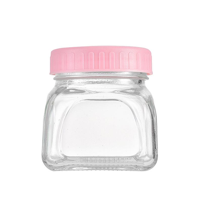 Macaron Color Series Glass Storage Jar for Candy, Dried Fruit, and Honey