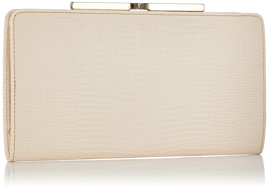 Italian leather lizard embossed long wallet LUCIA pale beige [Topkapi] women's