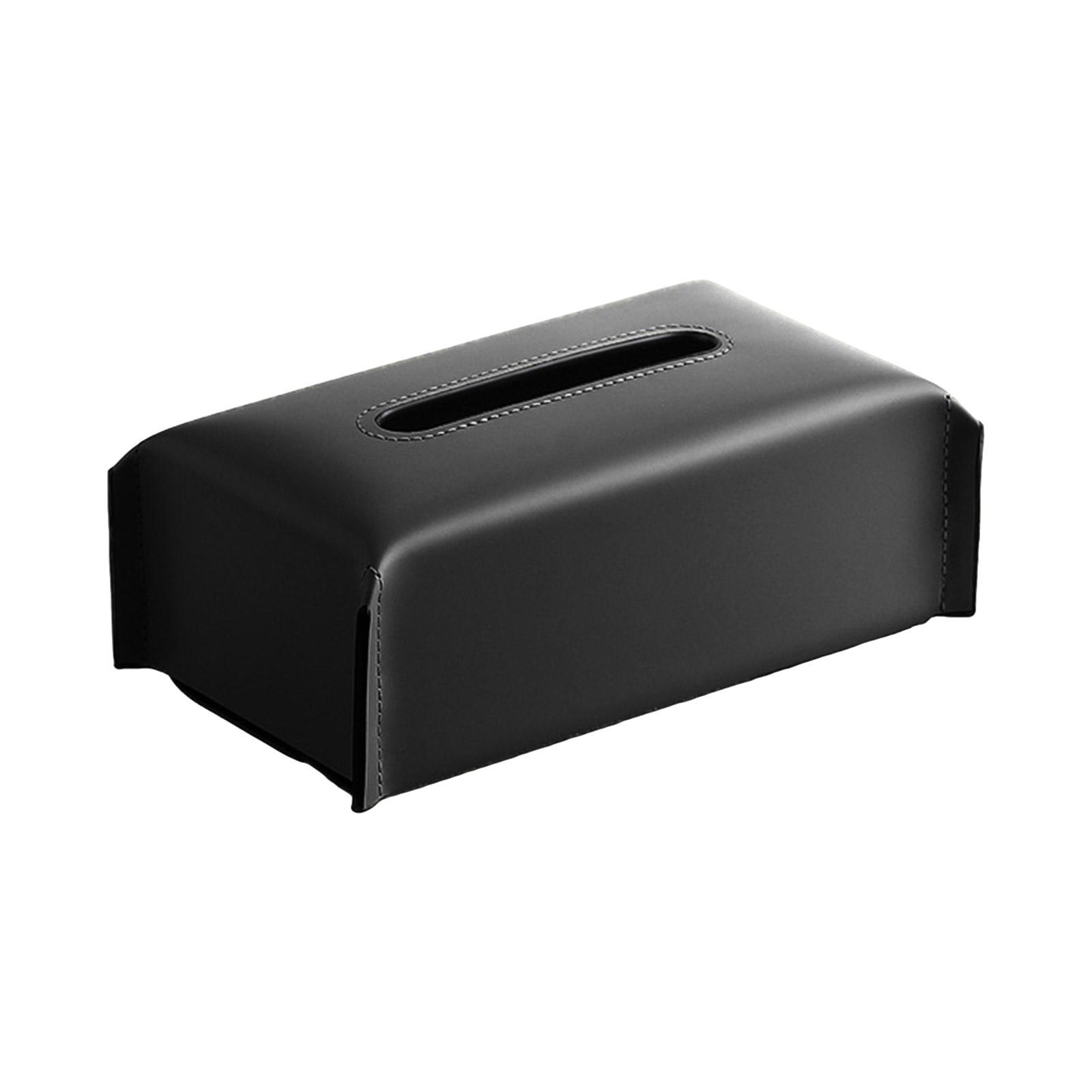 

Коробка для салфеток из искусственной кожи, прямоугольный контейнер для бумажных полотенец, элегантный чехол для хранения салфеток, многоразовый диспенсер для салфеток чёрный