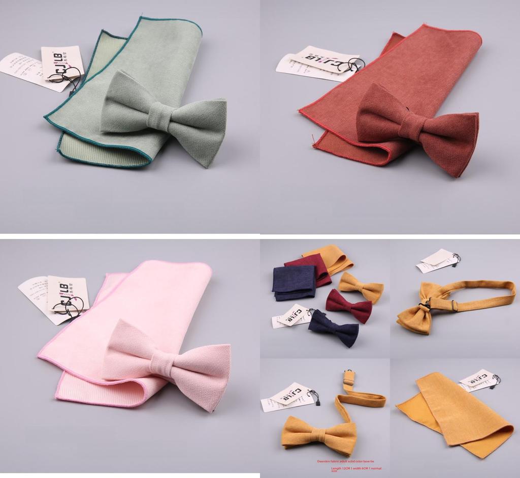 Cotton Bow Tie Set For Men Women Elegant Formal Accessories Gift For Adults
