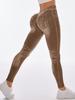 Nahtlose High-Waist Po-Lifting Yoga-Hose für Damen - Schnelltrocknend, Schlankmachend, Enganliegend im Denim-Stil für Laufen & Fitness