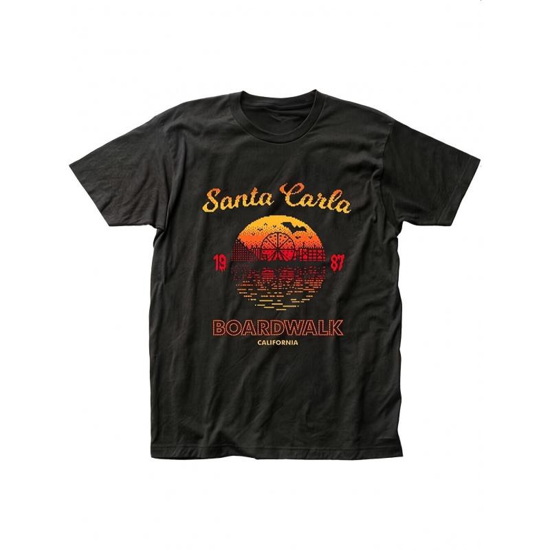 Men'S The Lost Boys Santa Carla 1987 Boardwalk California Horrorie Vintage Graphic T-Shirt - 80s Retro Movie Tee with Ferris Wheel & Lost Boys