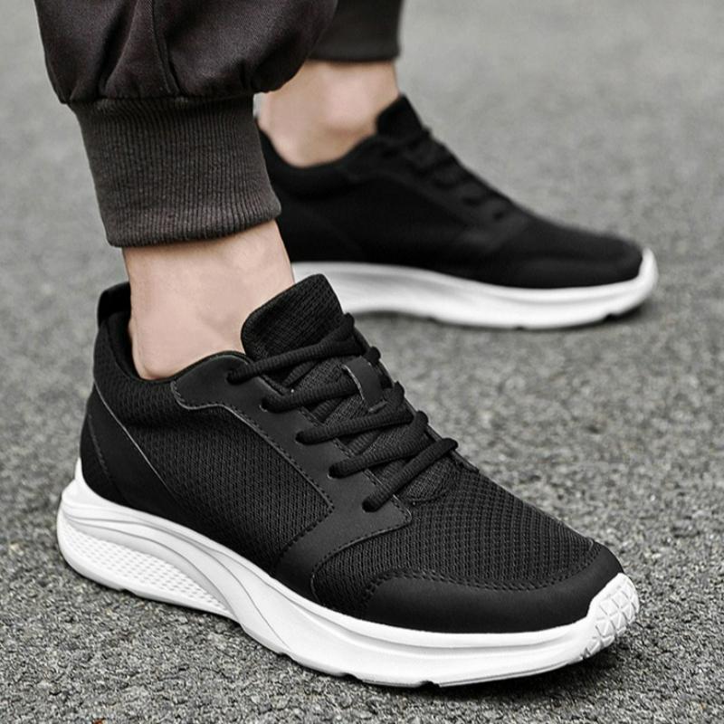Scarpe da uomo con rialzo Sneakers per aumentare l'altezza Scarpe casual alla moda con lacci Scarpe bianche da esterno per rialzo interno 4-10 cm Scarpe da uomo