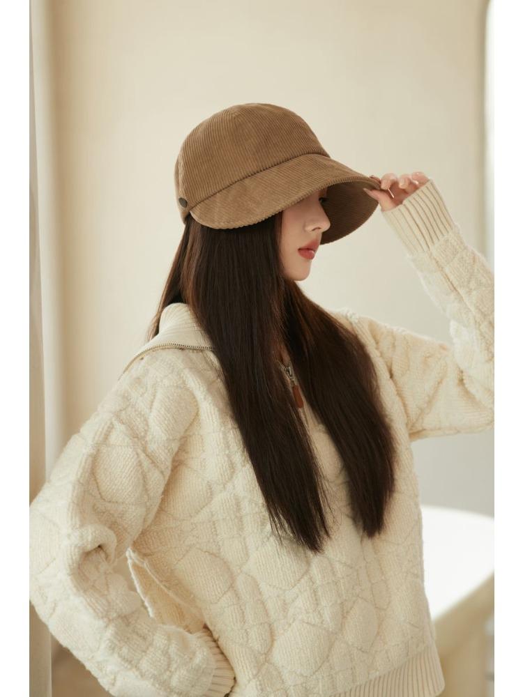New Equestrian Hat Pleated Corduroy Bucket Hat Autumn New Sunscreen Hat Basin Hat Fit for Outdoor, Casual & Formal Events