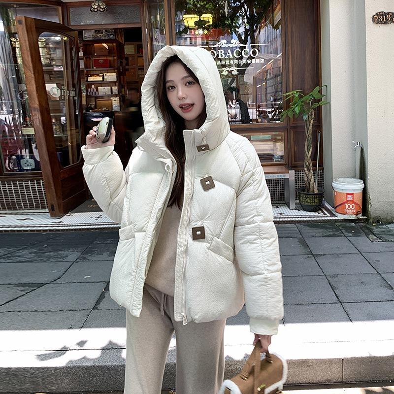 Down cotton clothes short autumn and winter new casual women's clothes down cotton clothes stand-up collar jacket