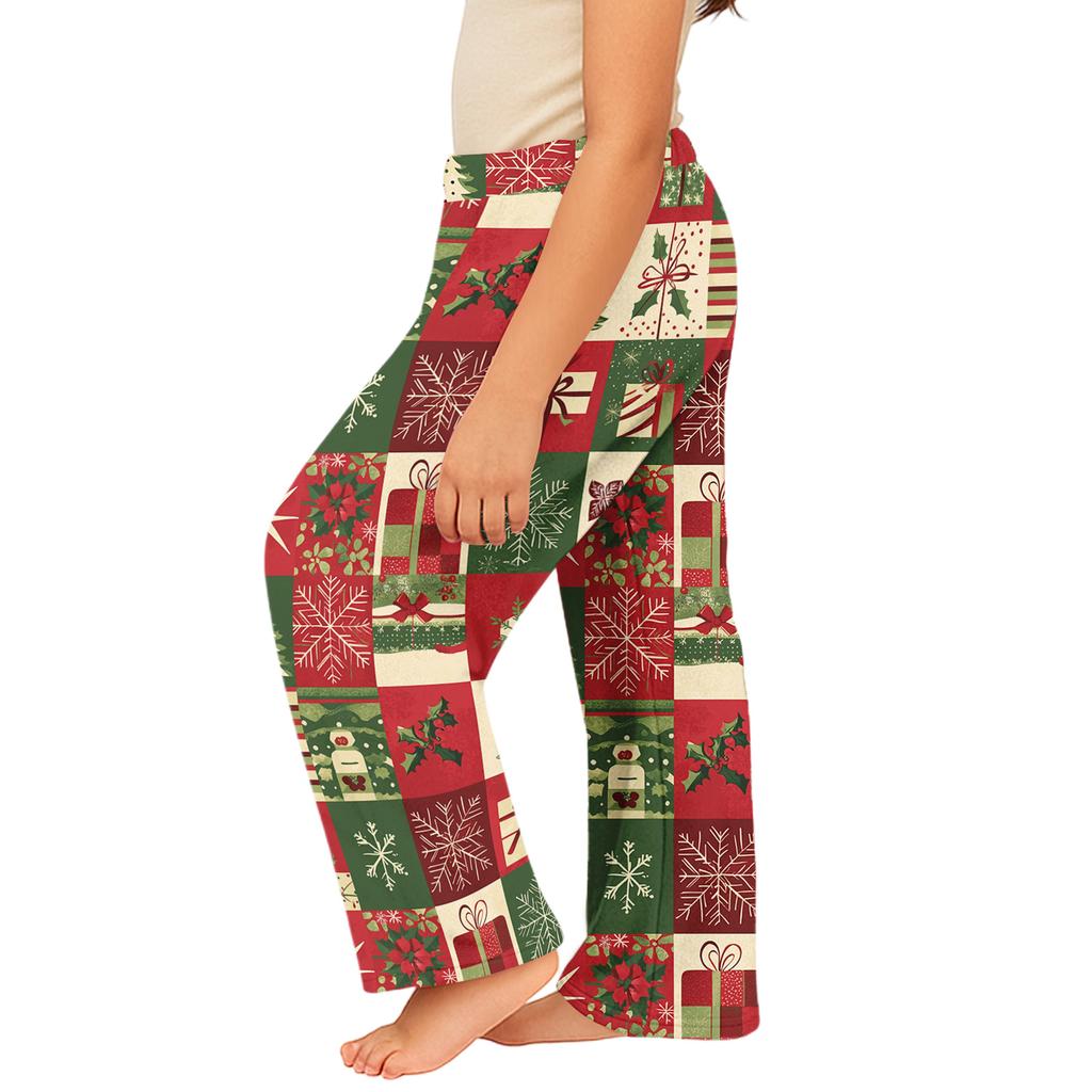 Children's Winter Pants Full Length Long Christmas Printed Pants