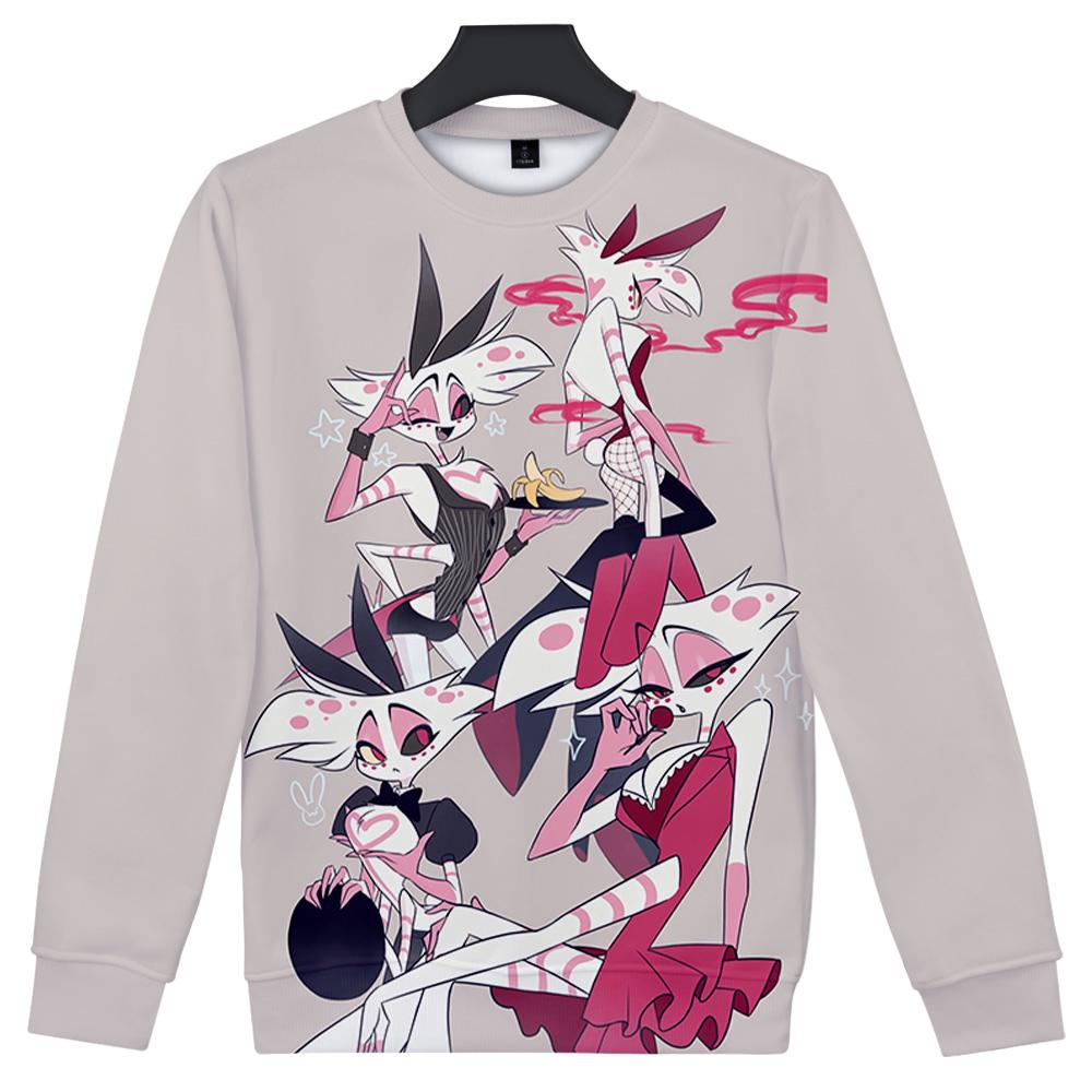 10 Colors Women Men's Hazbin Hotel Anime Print Hoodies Round Neck Sweatshirts Man Travel Pullover Male Top Streetwear Outdoor Tracksuit