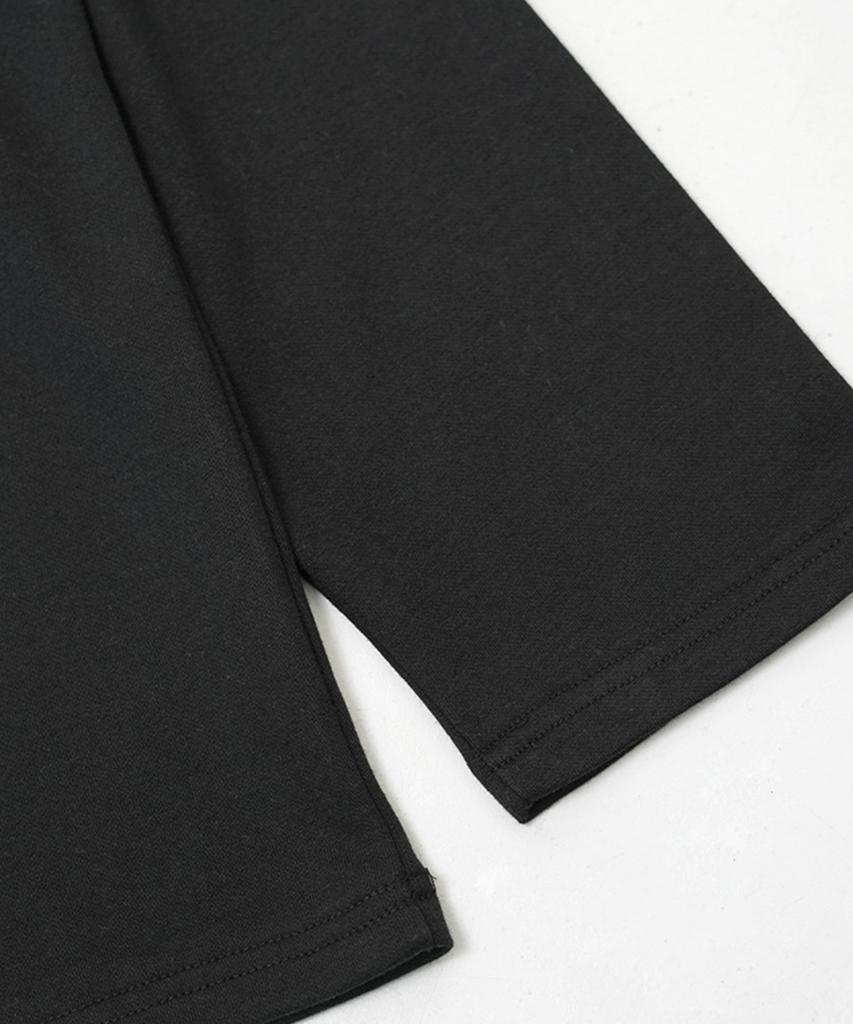 UNDEROFF Layered Crew Neck Long Sleeve University T-Shirt Black