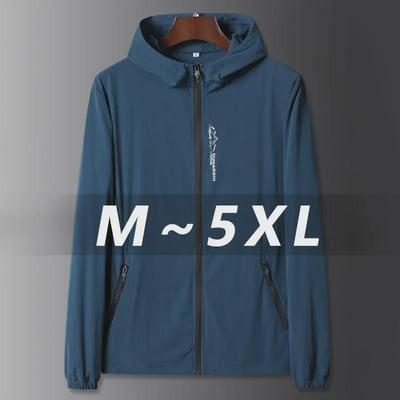 Schnelltrocknende Sonnenschutzjacke aus Eisseide mit Kapuze für Herren – Atmungsaktive, dünne und vielseitige Sommeroberbekleidung