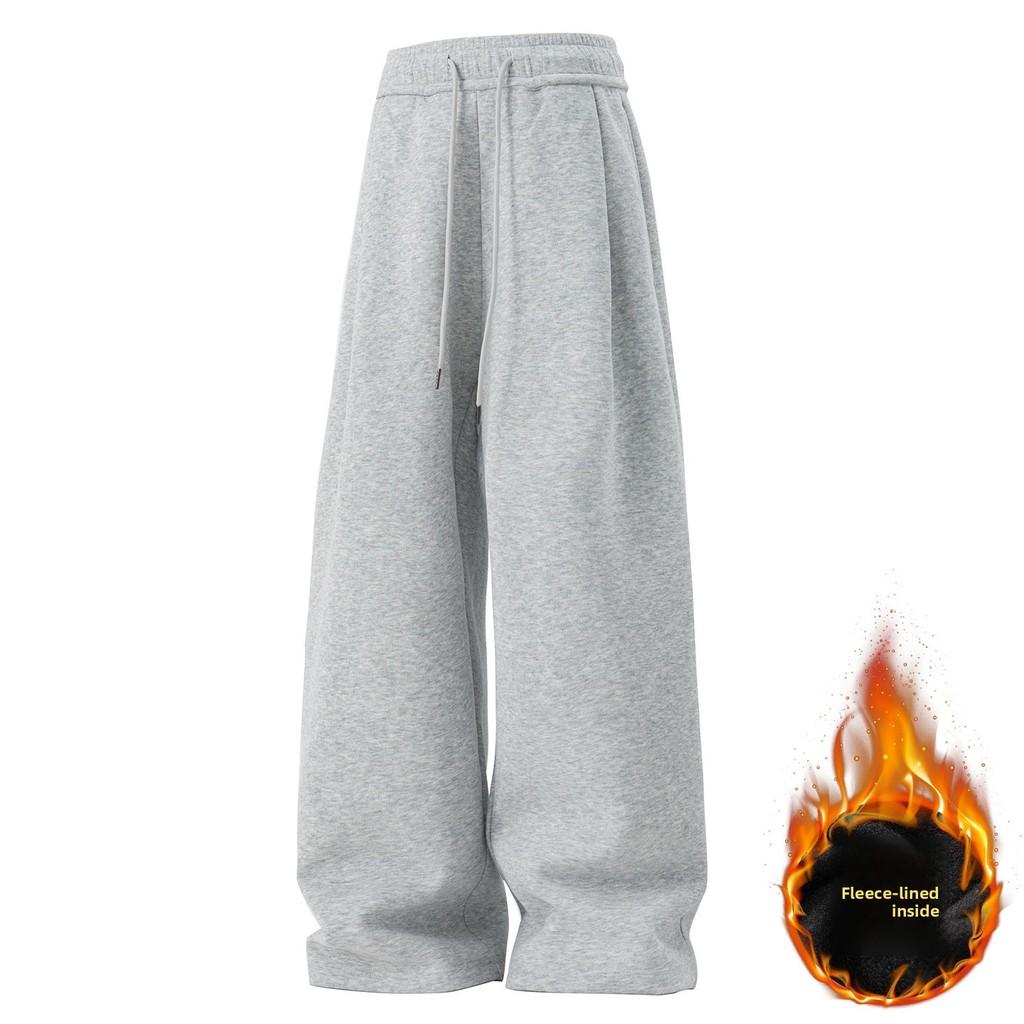 Streetwear Casual Pants With Thickened Polyester Fabric For Youth Lounge Comforts
