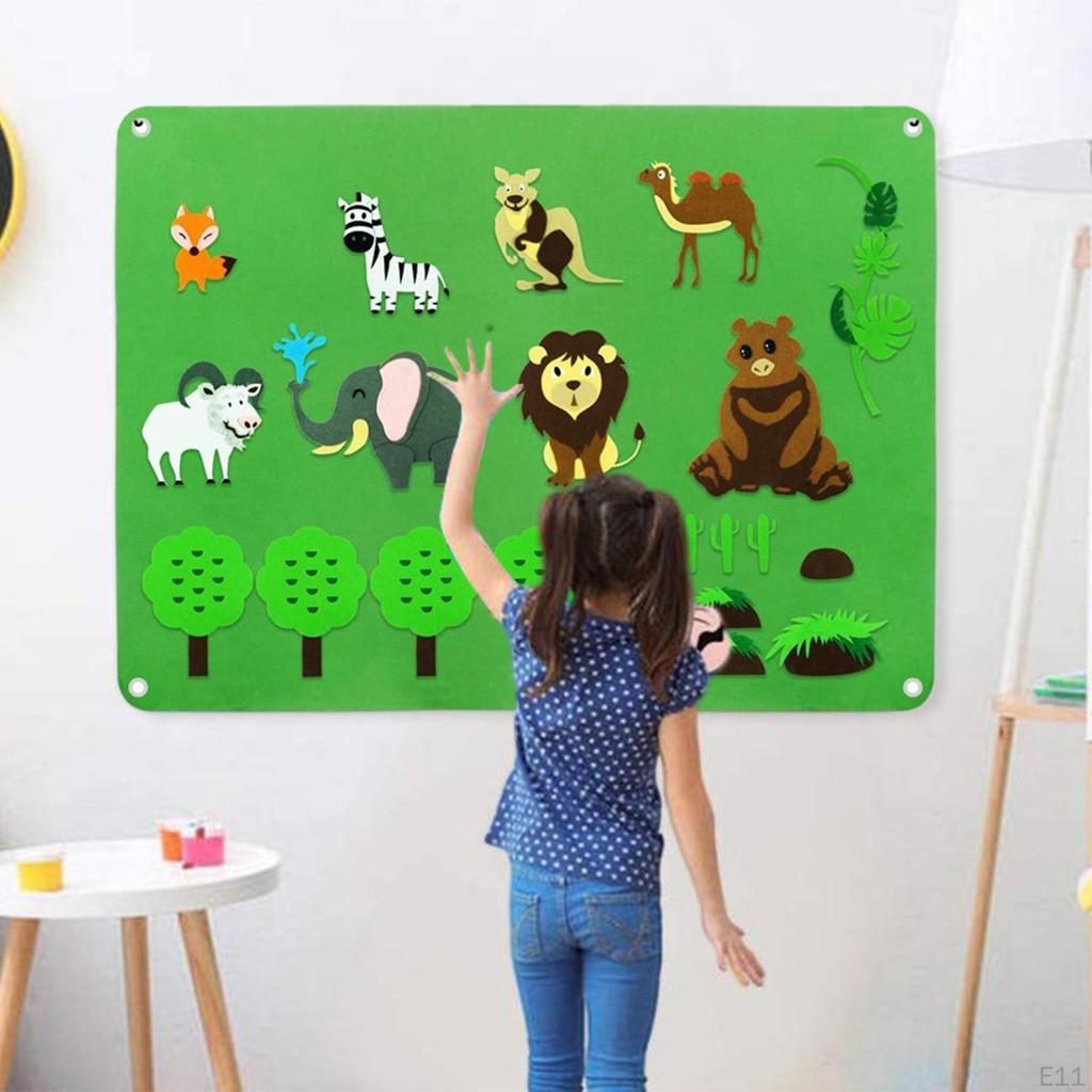Felt Boards Wall Hanging Cartoon Pattern Story DIY Board Toy