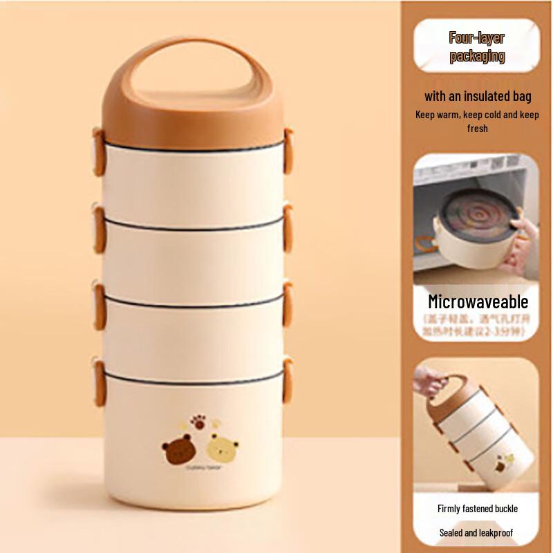 Ru Han 304 Stainless Steel Multi-Layer Insulated Lunch Box