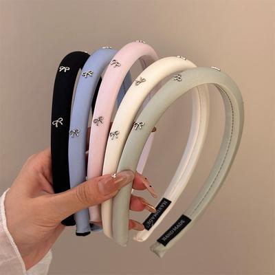 New Korean Bow Fairy Hoop Headband Elegant Washing Face Headband Hair Accessories Soild Color Hair Bands for Women