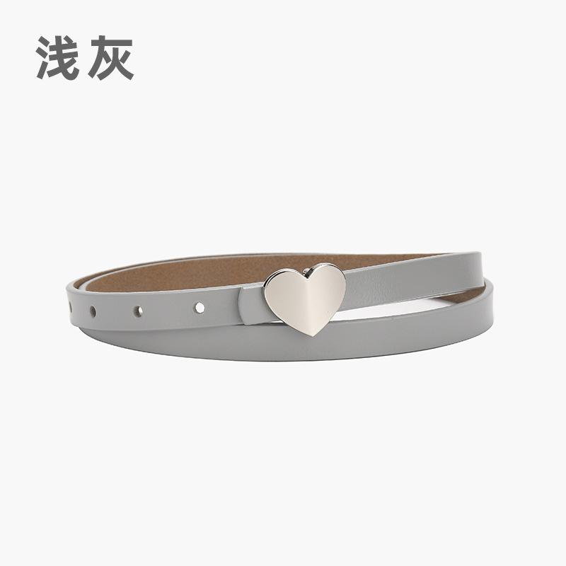 Leather Belt Women'S Thin Jeans With Decoration And Dress Pants Simple Style Heart-Shaped Belt