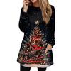 Hanorac de damă Pulover Îmbrăcăminte sport activă cu buzunare cu imprimeu de Crăciun Top cu mânecă lungă cu gât rotund