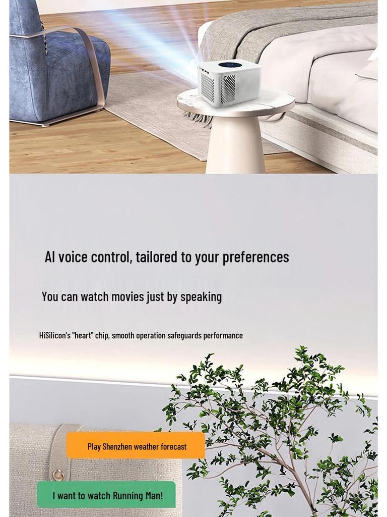 1080P Portable Home Projector with Wireless WiFi