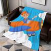 Soft Warm Plush Blanket Funny for Dorm Sofa Living Room B-B-B-BlippiS-S Cartoon Fashion Pet Hogar Bedroom Gift Nap Home Flannel