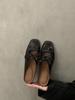 Inner height-increasing bow silver bag head half-drag women's shoes fashionable outer wear 2025 new summer Mary Jane sandals