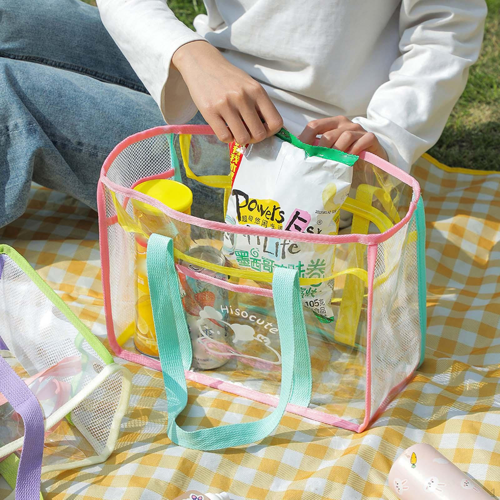 

Прозрачная пляжная сумка-тоут для работы, занятий спортом на открытом воздухе, бассейна, музыкальных фестивалей и мероприятий зелёный