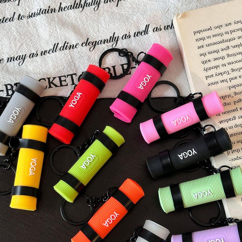 Eco-Friendly Mini Yoga Bag Keychain – Soft Rubber Fitness Pendant Gift