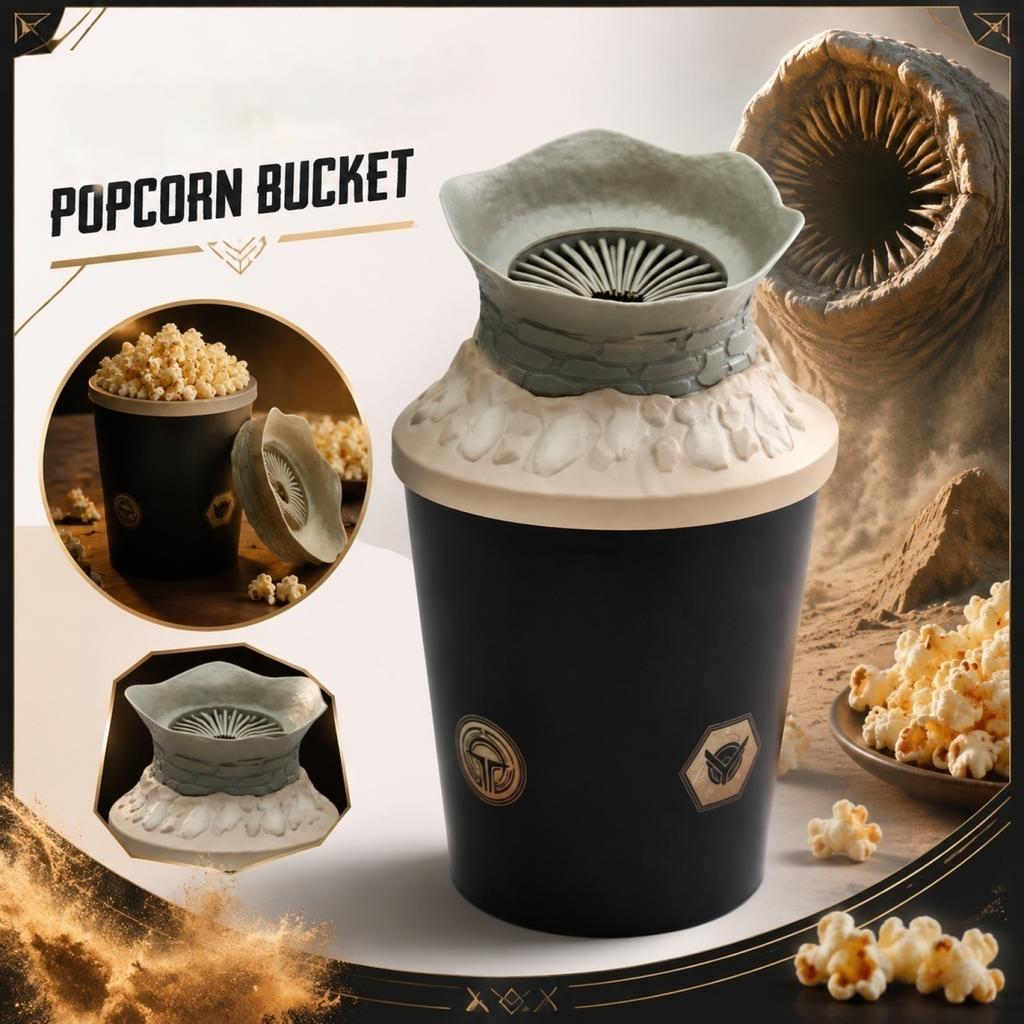 Popcorn Bucket Container with Unique Lid Design Durable Material Suitable for Snack Storage and Serving Reusable and Easy to Clean