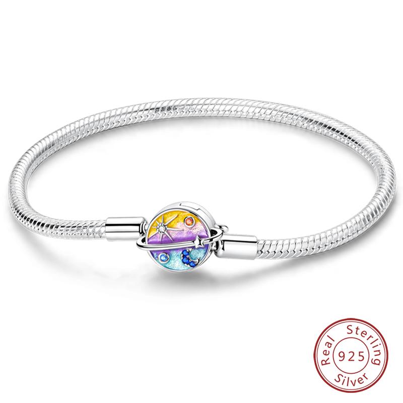 925 Silver Pumpkin Cart Tree of Life Heart Shaped Magic Eye Bracelets Fit DIY Charms Birthday Jewelry Gifts
